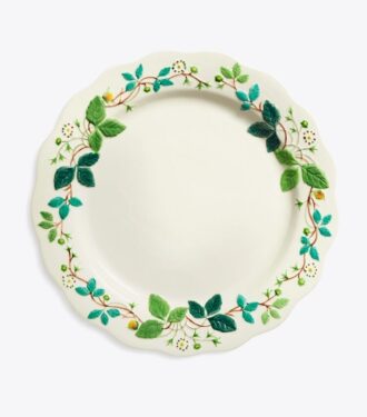 Præget blomster-middagsplade, sæt med 2 stk.