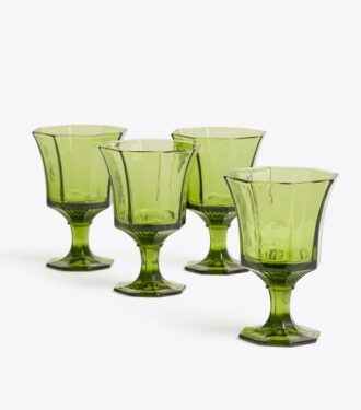 Presset glas vandglas, sæt med 4