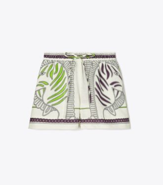 Printede linnedshorts