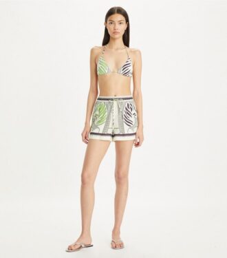 Printede linnedshorts