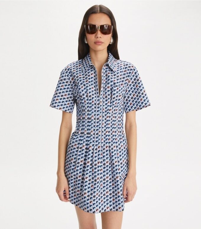 Printet bomulds-poplin-kjole