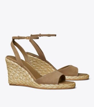Raffia-kilehælssandal Raffia-kilehælssandal
