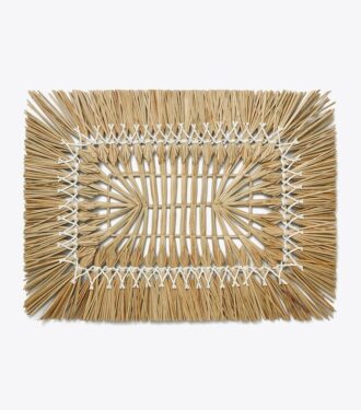 Rektangulær Raffia-dækkeserviet, sæt med 4 Rektangulær Raffia-dækkeserviet, sæt med 4