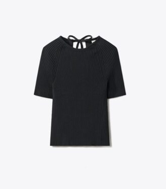 Ribbet bomulds-pullover