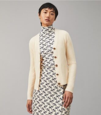 Ribbet merinould cardigan