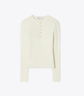 Ribbet viskose Henley