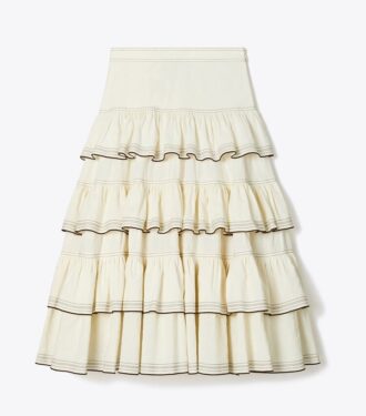 Ruffle bomuldsnederdel