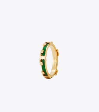 Serif-T emaljeret ring, der kan stables
