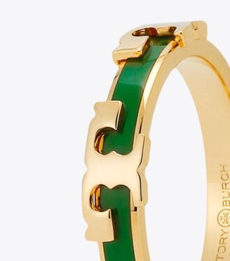 Serif-T emaljeret ring, der kan stables