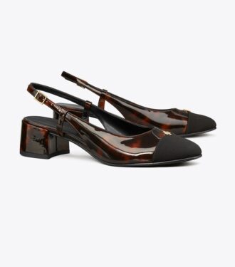 Slingback-pumps med kappe