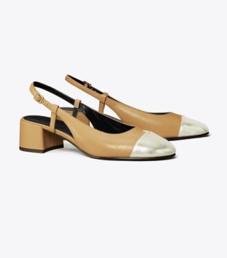 Slingback-pumps med kappe