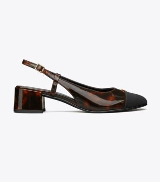 Slingback-pumps med kappe
