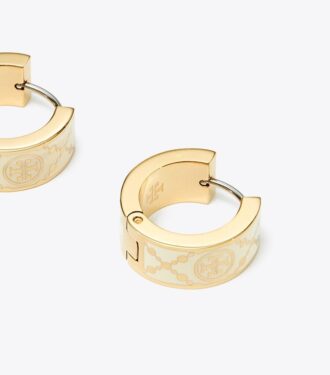 Små Icon T Monogram hoop øreringe