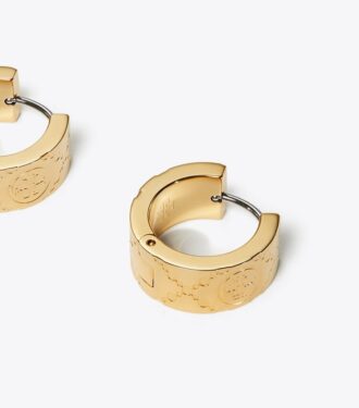 Små Icon T Monogram hoop øreringe