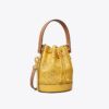 T Monogram Perforeret læder Mini Bucket Bag