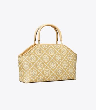 T Monogram Raffia lille kurvtaske