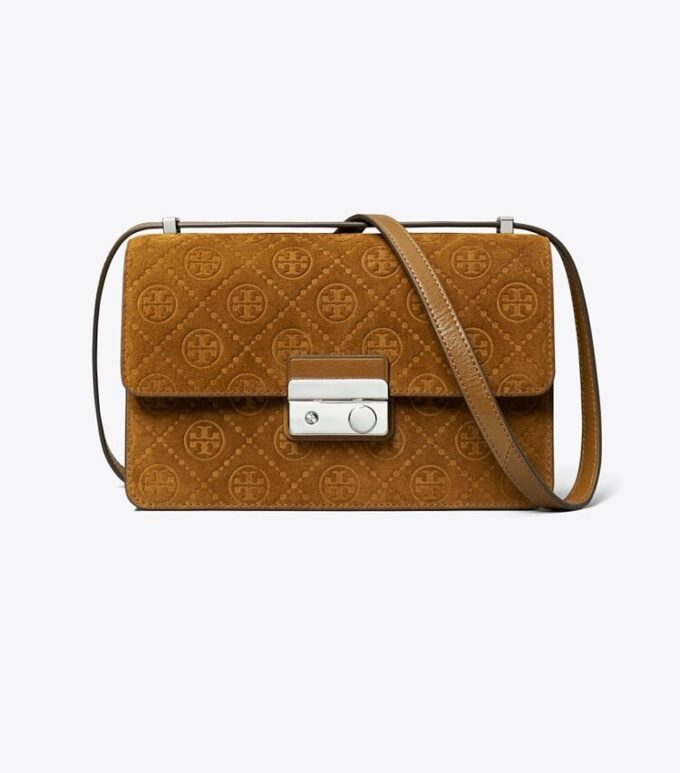 T Monogram ruskind skuldertaske