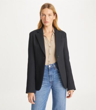 Tekstureret crepe-blazer