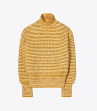 Turtleneck-sweater med ballonærmer