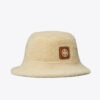 Vendbar bucket hat i shearling